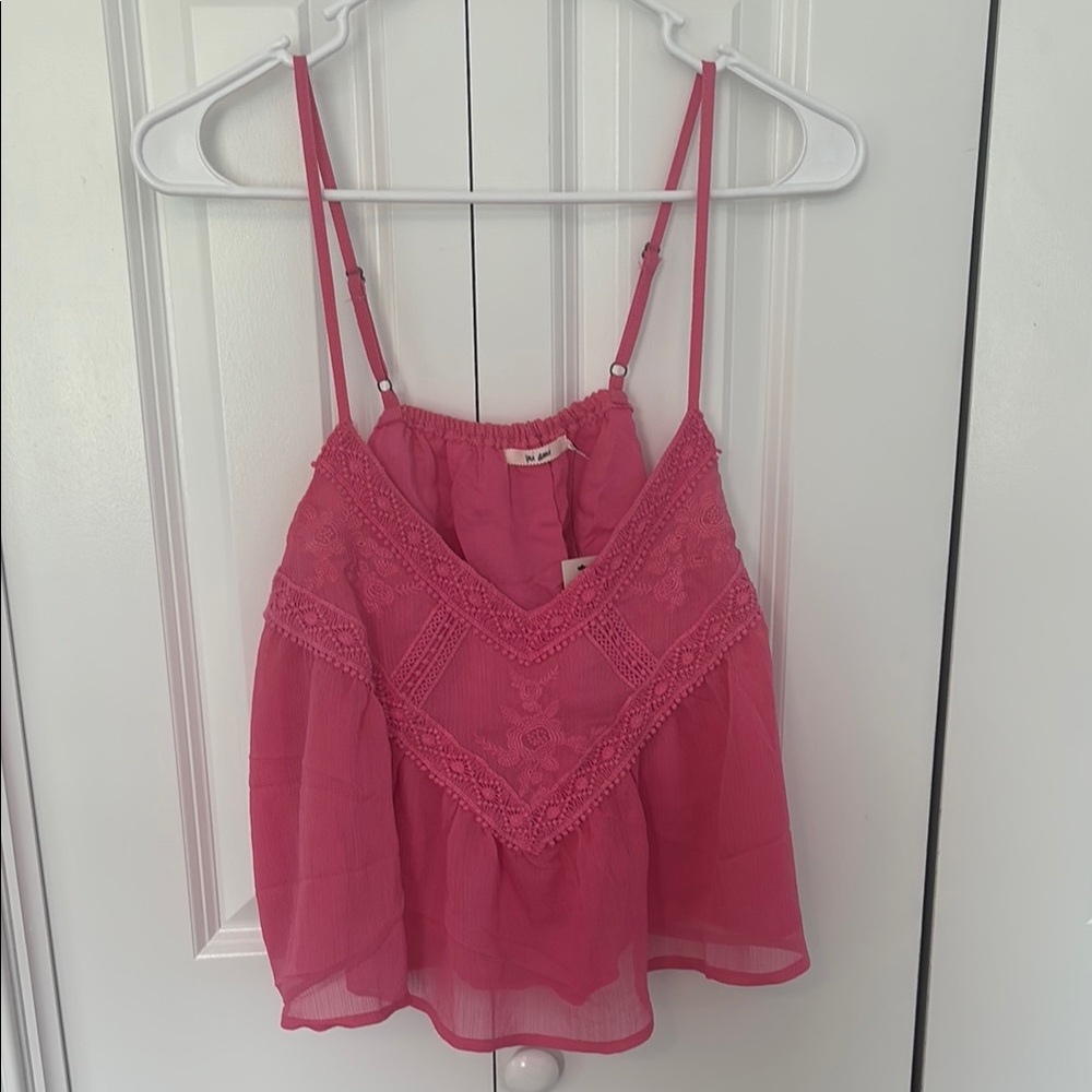 Francesca's Pink Asymmetrical Camisole Top